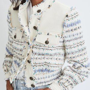 Veronica Beard Darren Tweed Jacket in Ecru Multi